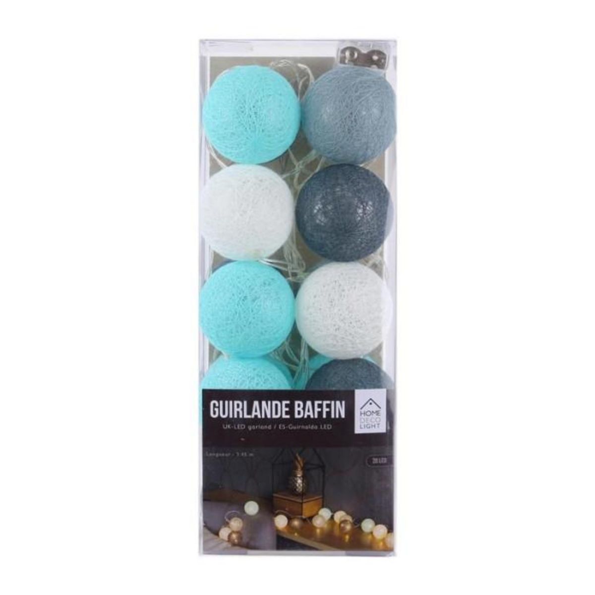 Paris Prix Guirlande Lumineuse à Led  20 Boules  345cm Bleu