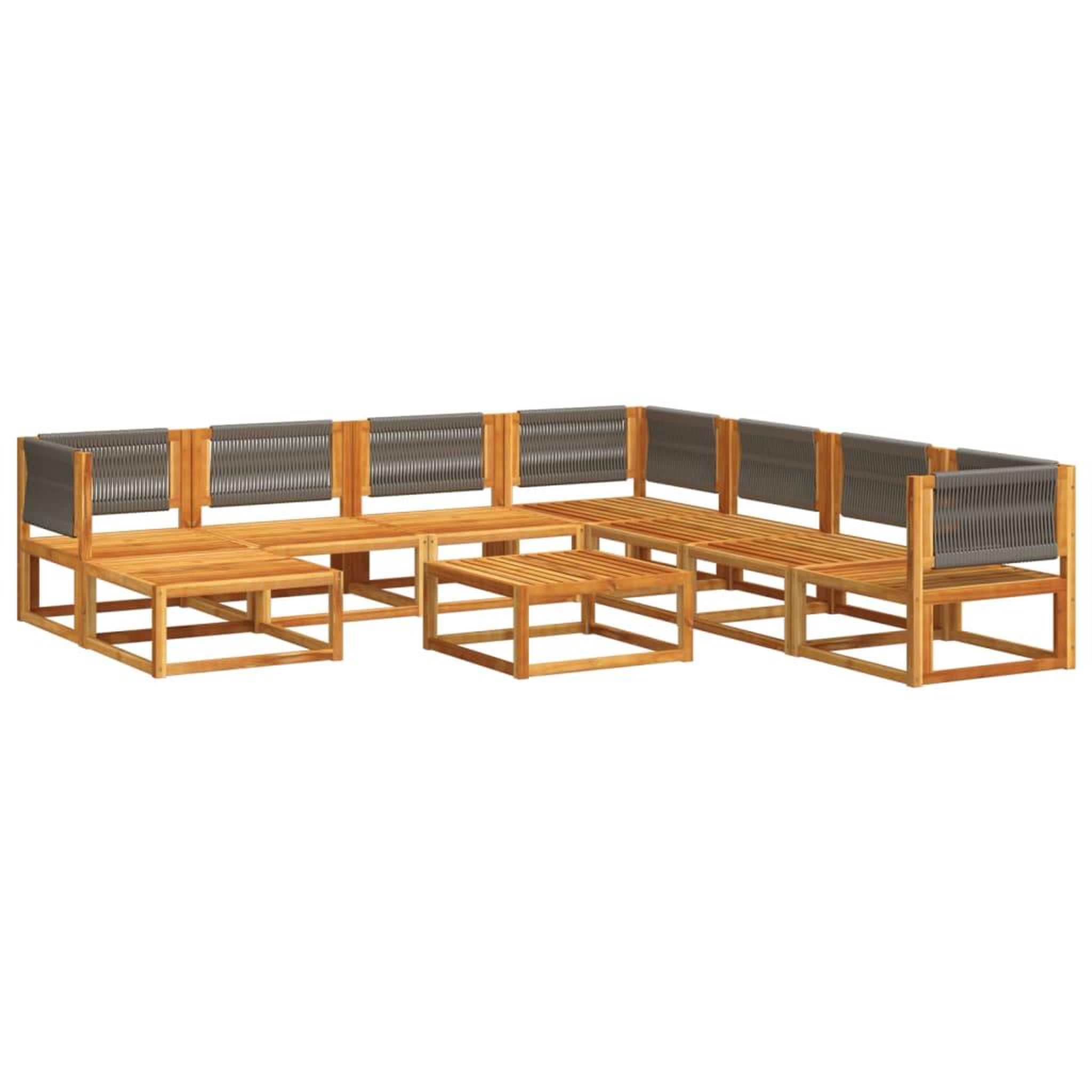 Voir la diapositive 3 : VIDAXL Salon de jardin avec coussins 9 pcs bois massif d'acacia