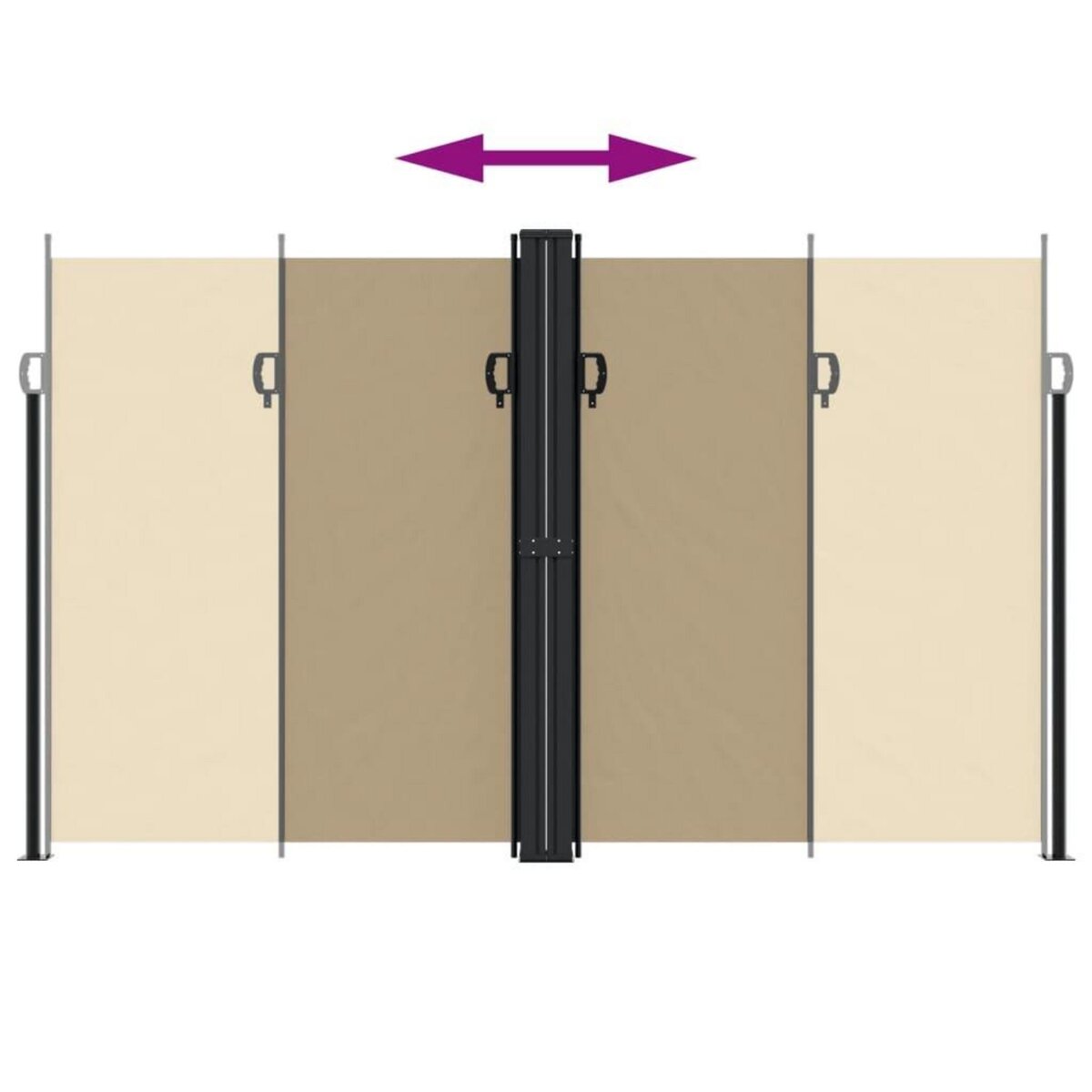 VIDAXL Auvent lateral retractable beige 200x600 cm