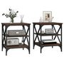 Voir la diapositive 4 : VIDAXL Tables d'appoint 2 pcs Chene marron 40x42x50 cm Bois ingenierie