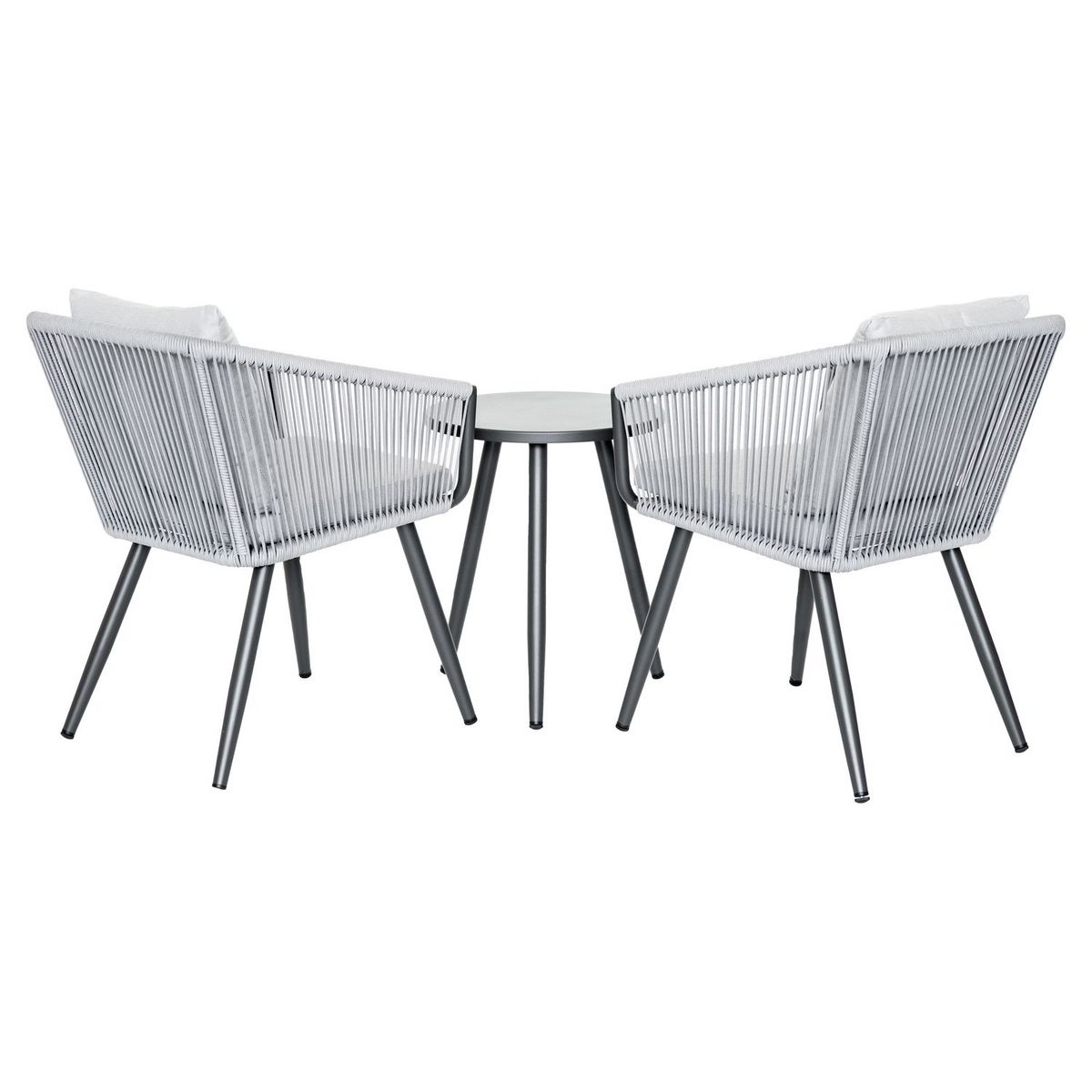 JARDILINE Salon bas de jardin - 2 places - Aluminium - Gris - AMORGOS