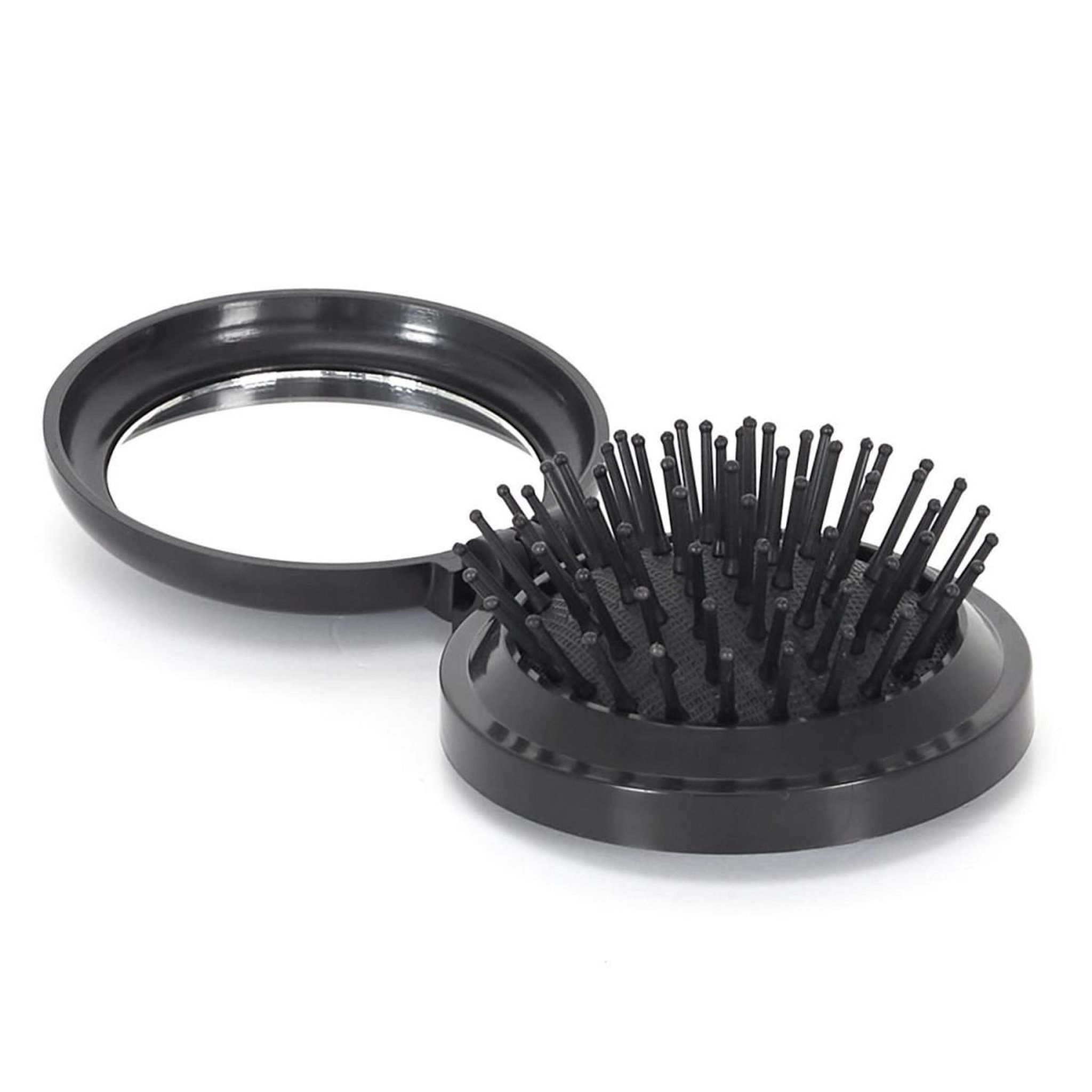 Cosmetic Club Brosse & miroir de sac  nomade  7cm noir