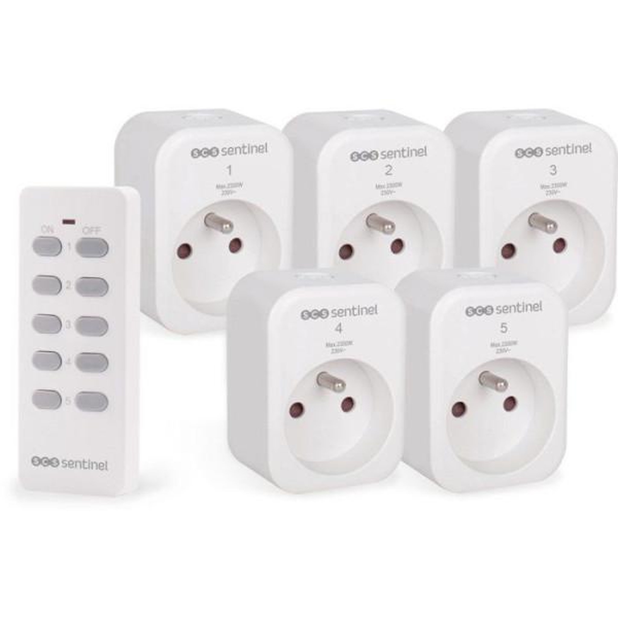 SCS SENTINEL Prises télécommandées - scs sentinel - controlpower x5 - 5 prises - 1 télécommande
