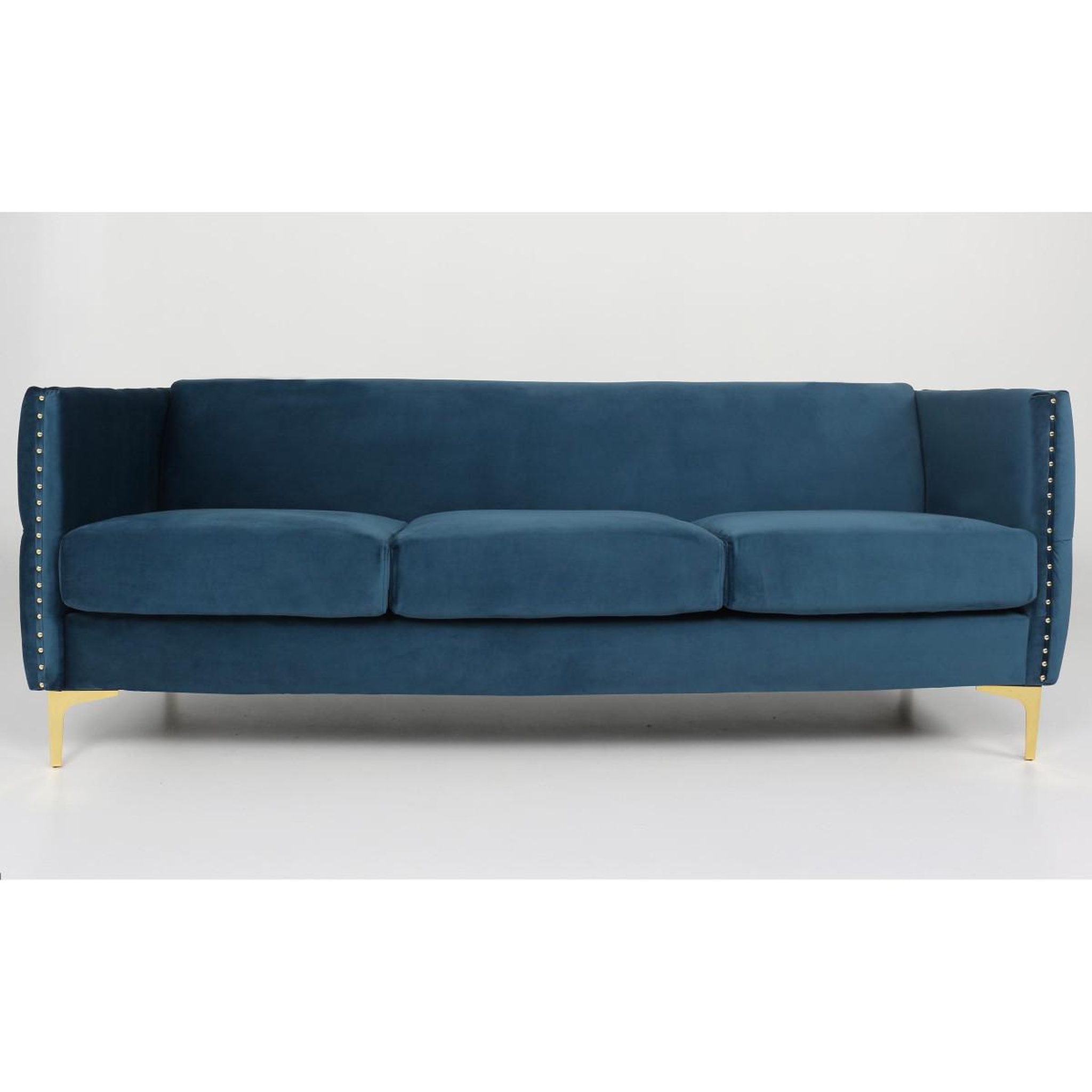 Voir la diapositive 2 : Paris Prix Canapé 3 places en velours  suez  204cm bleu