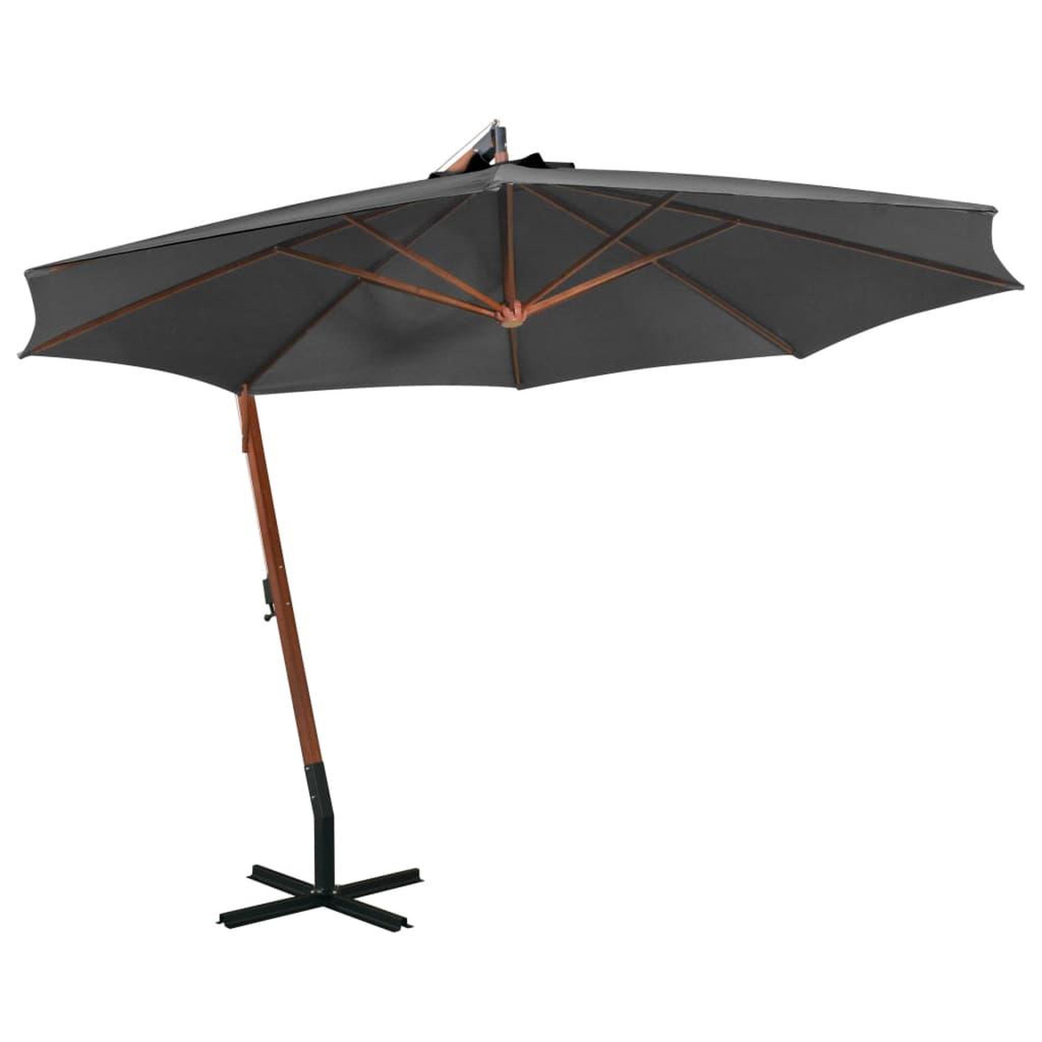 Voir la diapositive 1 : VIDAXL Parasol de jardin suspendu avec mat anthracite bois de sapin