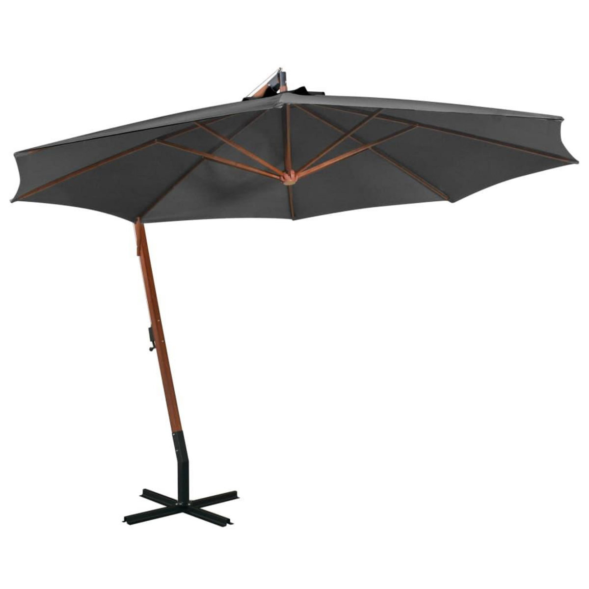 VIDAXL Parasol de jardin suspendu avec mat anthracite bois de sapin