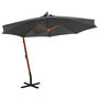 Voir la diapositive 1 : VIDAXL Parasol de jardin suspendu avec mat anthracite bois de sapin