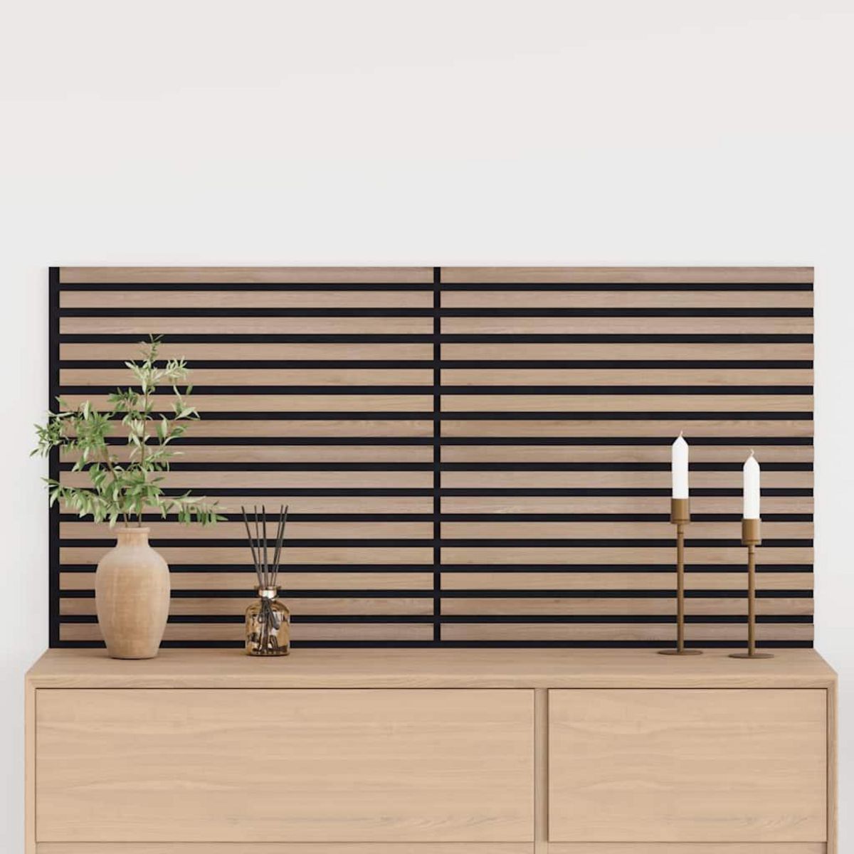 VIDAXL Panneaux muraux acoustiques 2pcs lattes 60,5x60cm placage chene