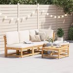 VIDAXL Salon de jardin avec coussins 5 pcs Bois d'acacia solide