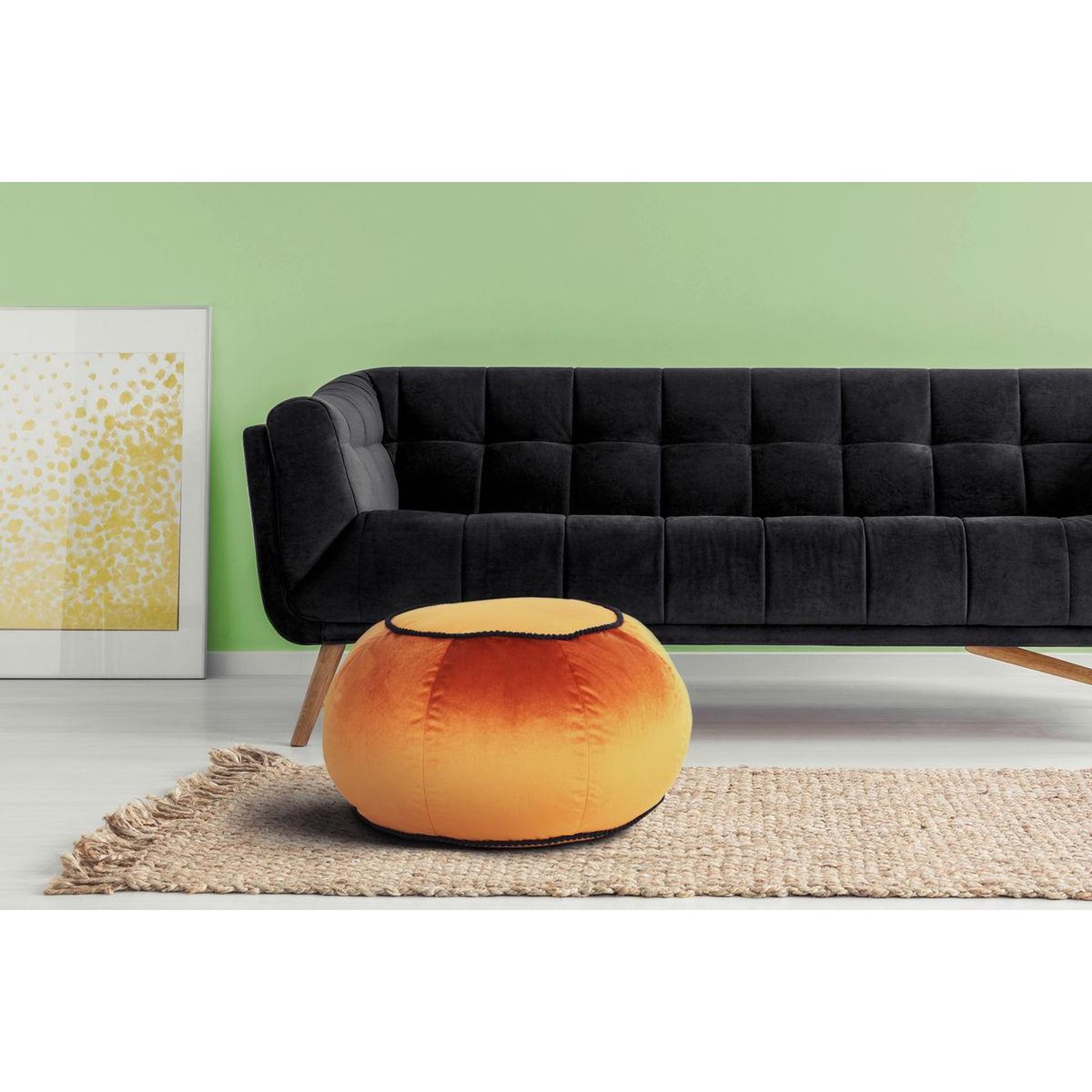 Voir la diapositive 3 : Paris Prix Pouf rond en velours  taj mahal  65cm bronze