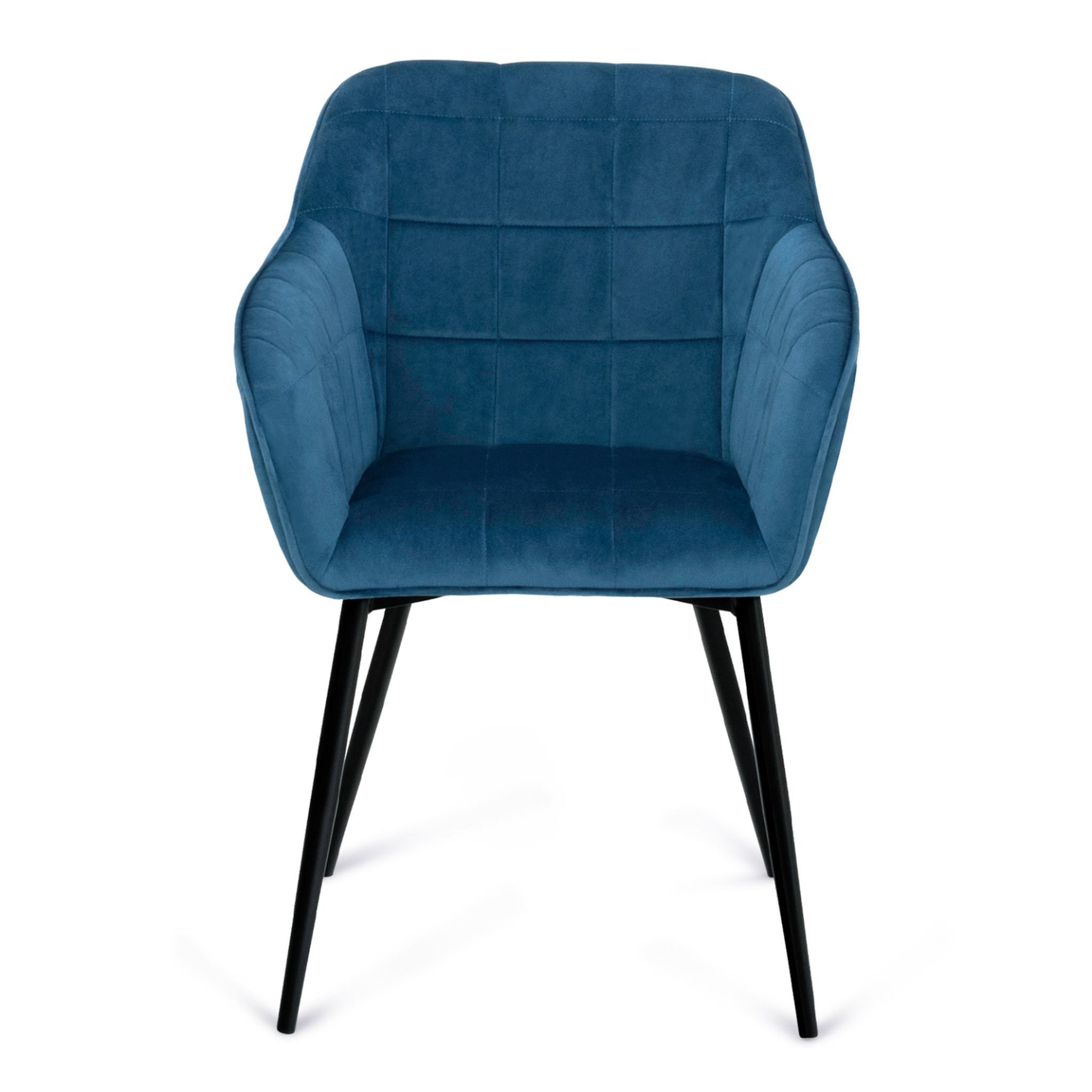 Voir la diapositive 3 : ID MARKET Lot de 2 chaises de salle à manger, fauteuils de table mady en velours bleu canard