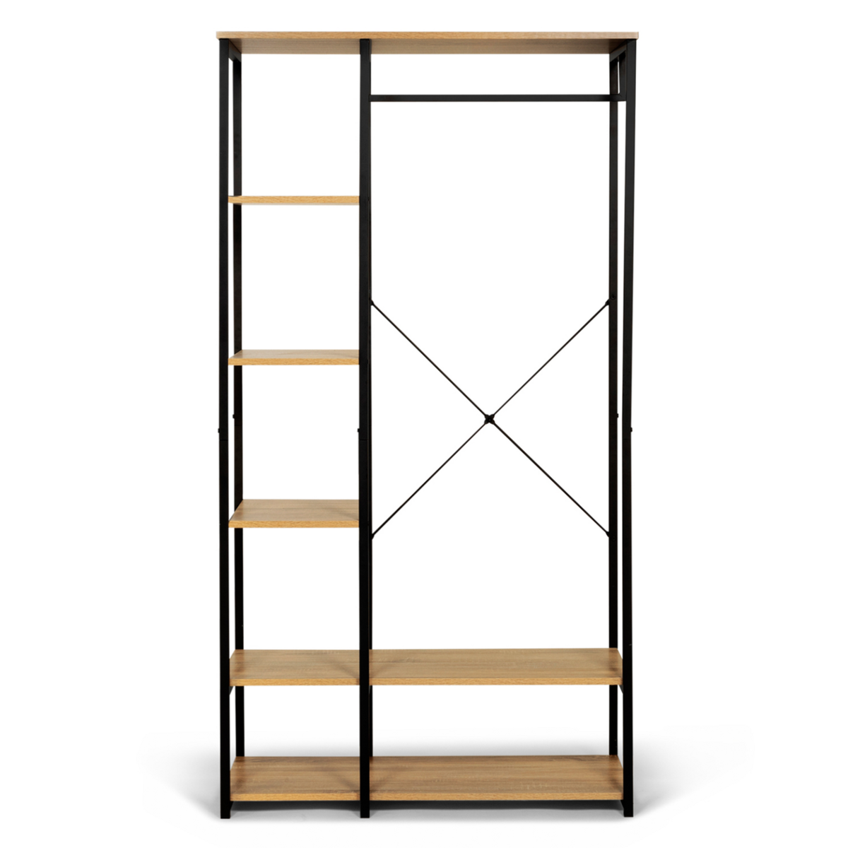 ID MARKET Dressing penderie étagères L. 90 cm DETROIT design industriel