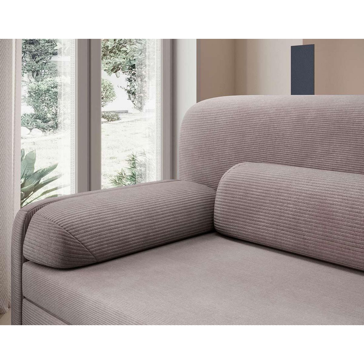 BEST MOBILIER Marius - canapé droit 3 places convertible avec coffre en velours côtelé