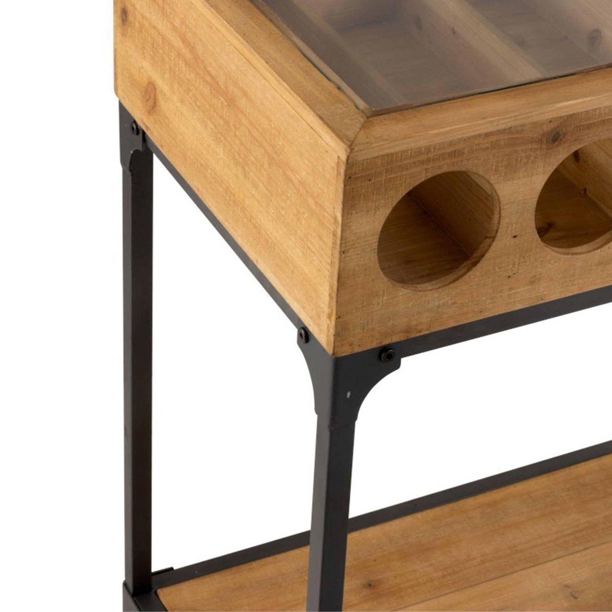 Voir la diapositive 6 : J-LINE Console range-bouteilles  vin  120cm naturel