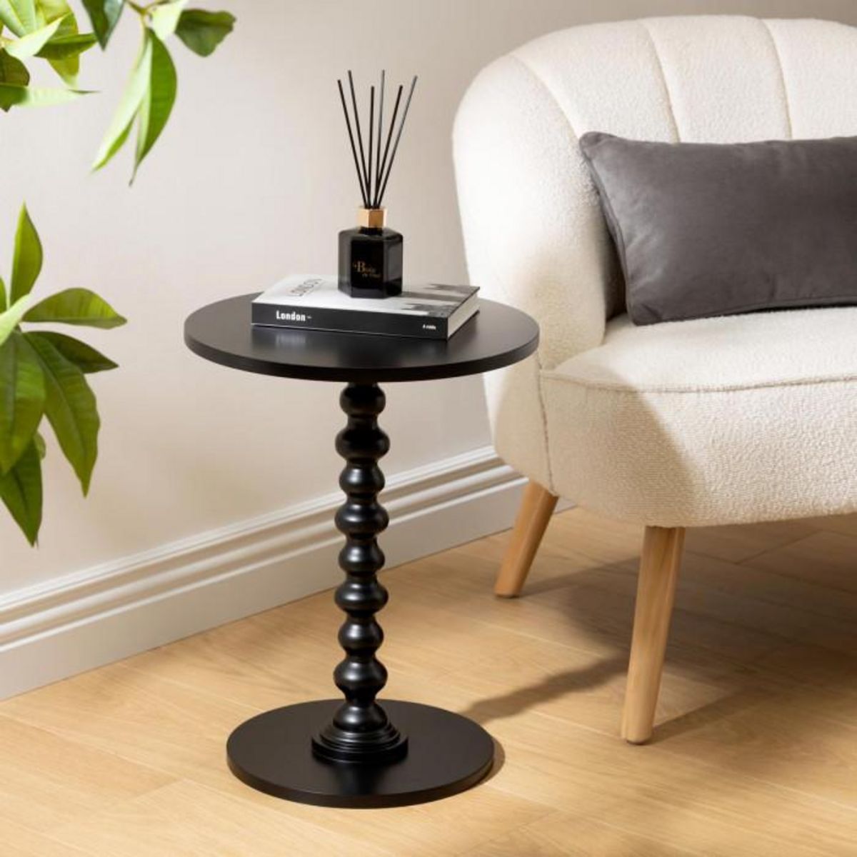 ATMOSPHERA Table d'Appoint Ronde  Alix  50cm Noir