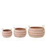Voir la diapositive 2 : Paris Prix Lot de 3 Paniers de Rangement  Carson  40cm Naturel & Rose