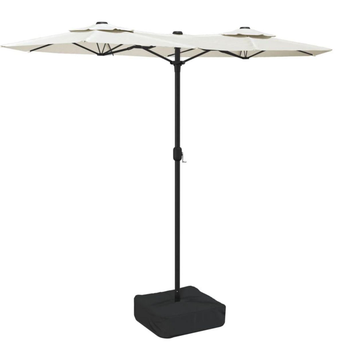 VIDAXL Parasol de jardin a double tete avec LED blanc sable 316x240 cm
