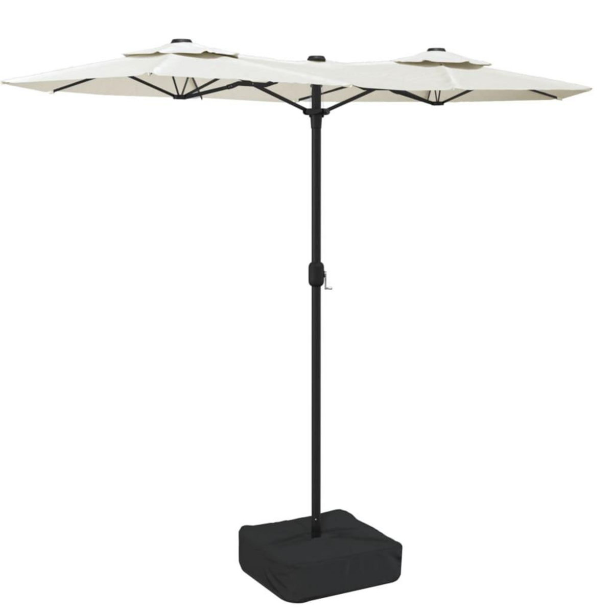 VIDAXL Parasol de jardin a double tete avec LED blanc sable 316x240 cm