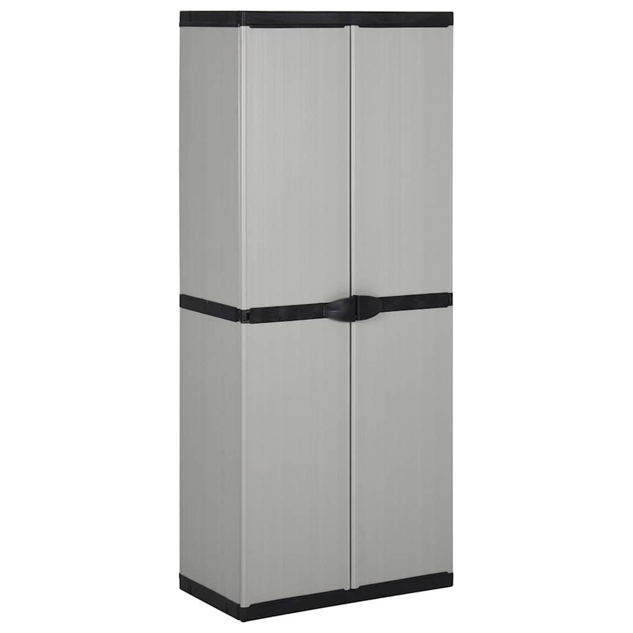 VIDAXL Armoire de rangement de jardin 3 etageres gris/noir 68x40x168cm