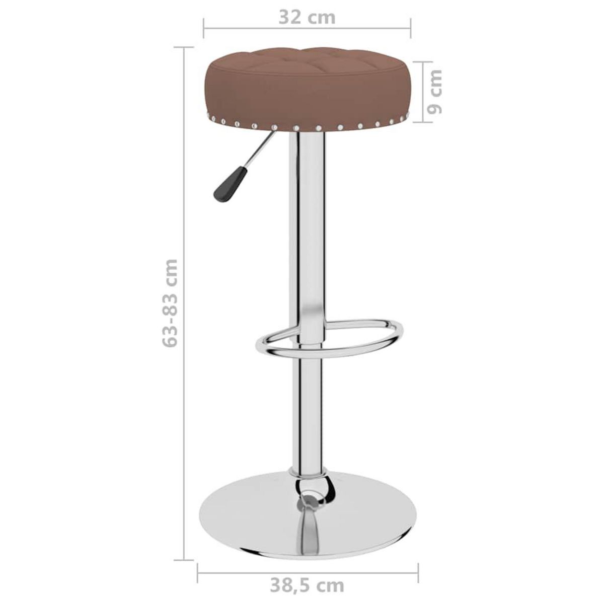 VIDAXL Tabourets de bar lot de 2 marron tissu