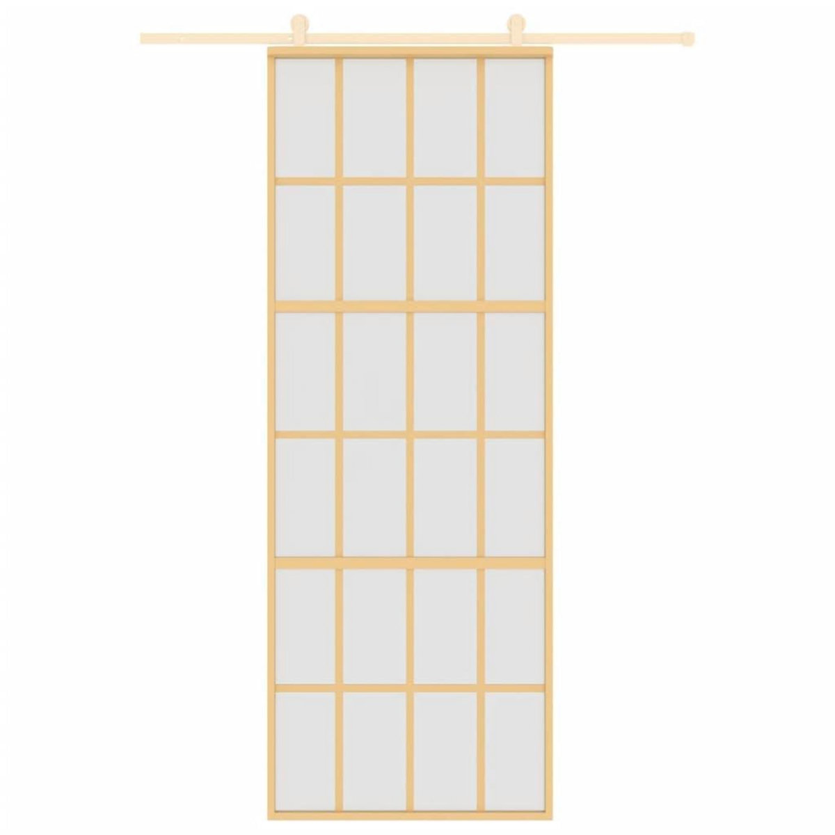 VIDAXL Porte coulissante dore 76x205 cm verre ESG depoli et aluminium