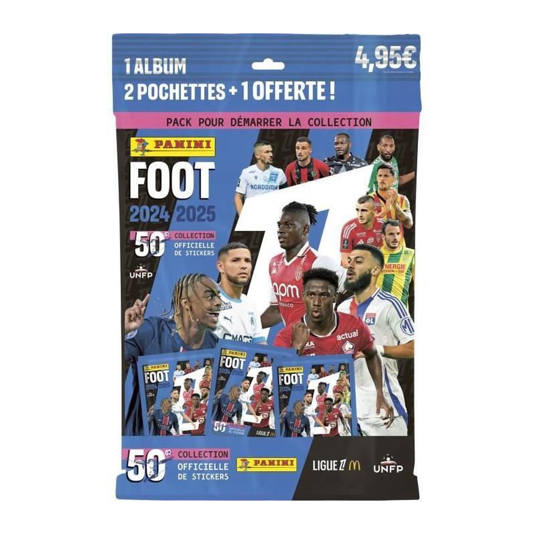 Voir la diapositive 4 : Panini Starter Pack - PANINI - Foot Ligue 1 2024-2025 - McDonald's - Album - 2 pochettes - 1 offerte