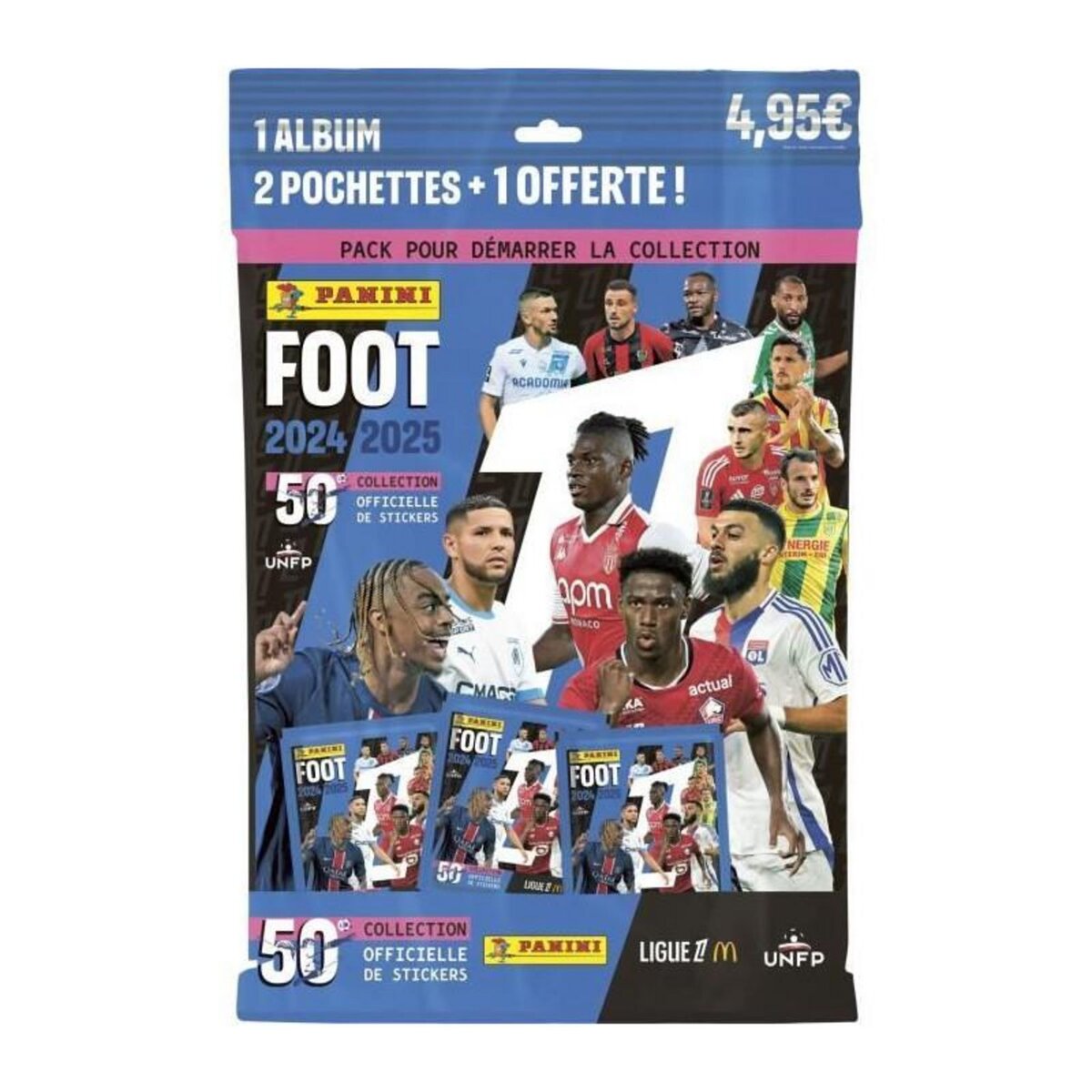 Panini Starter Pack - PANINI - Foot Ligue 1 2024-2025 - McDonald's - Album - 2 pochettes - 1 offerte