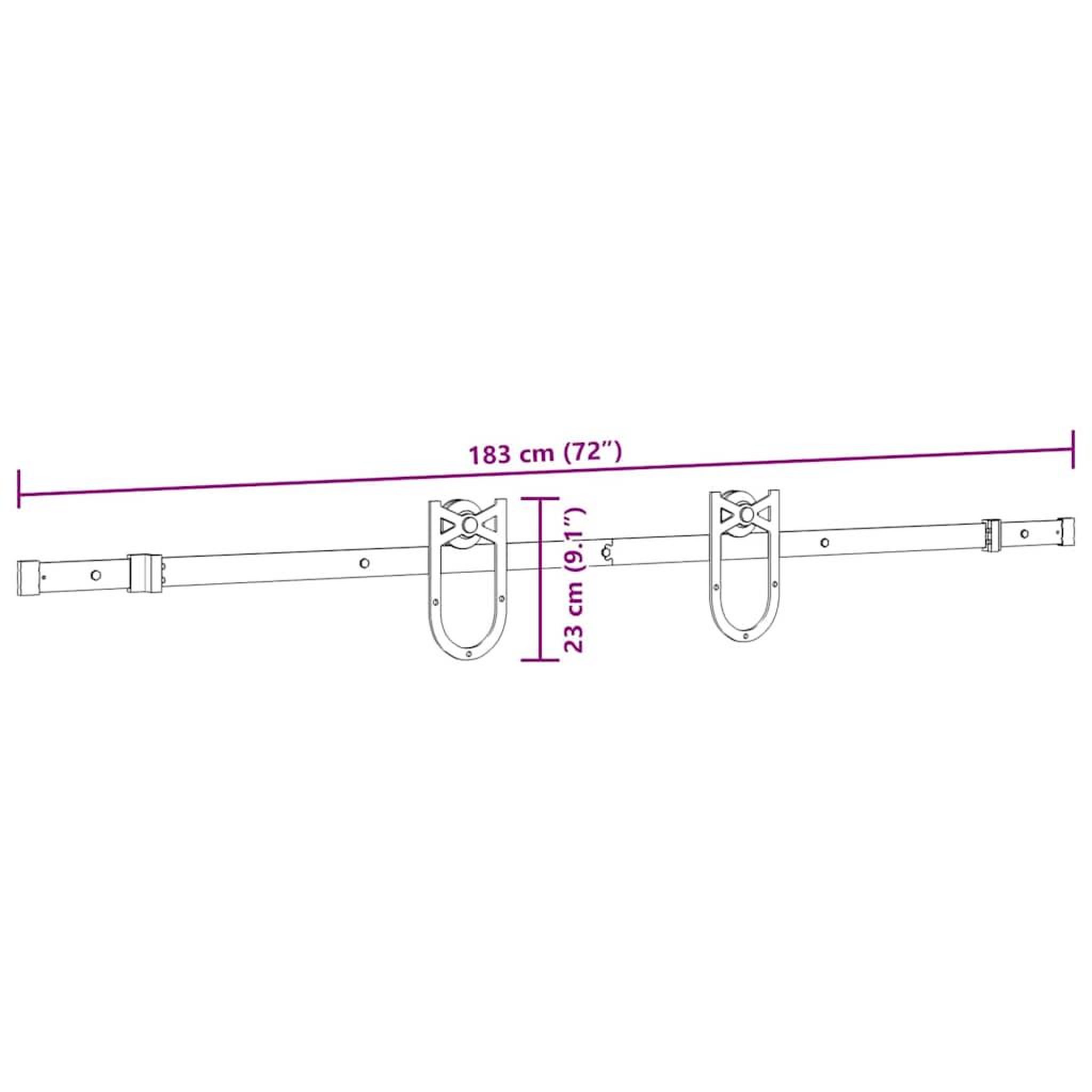 Voir la diapositive 6 : VIDAXL Kit de quincaillerie de porte coulissante 183 cm Acier Noir