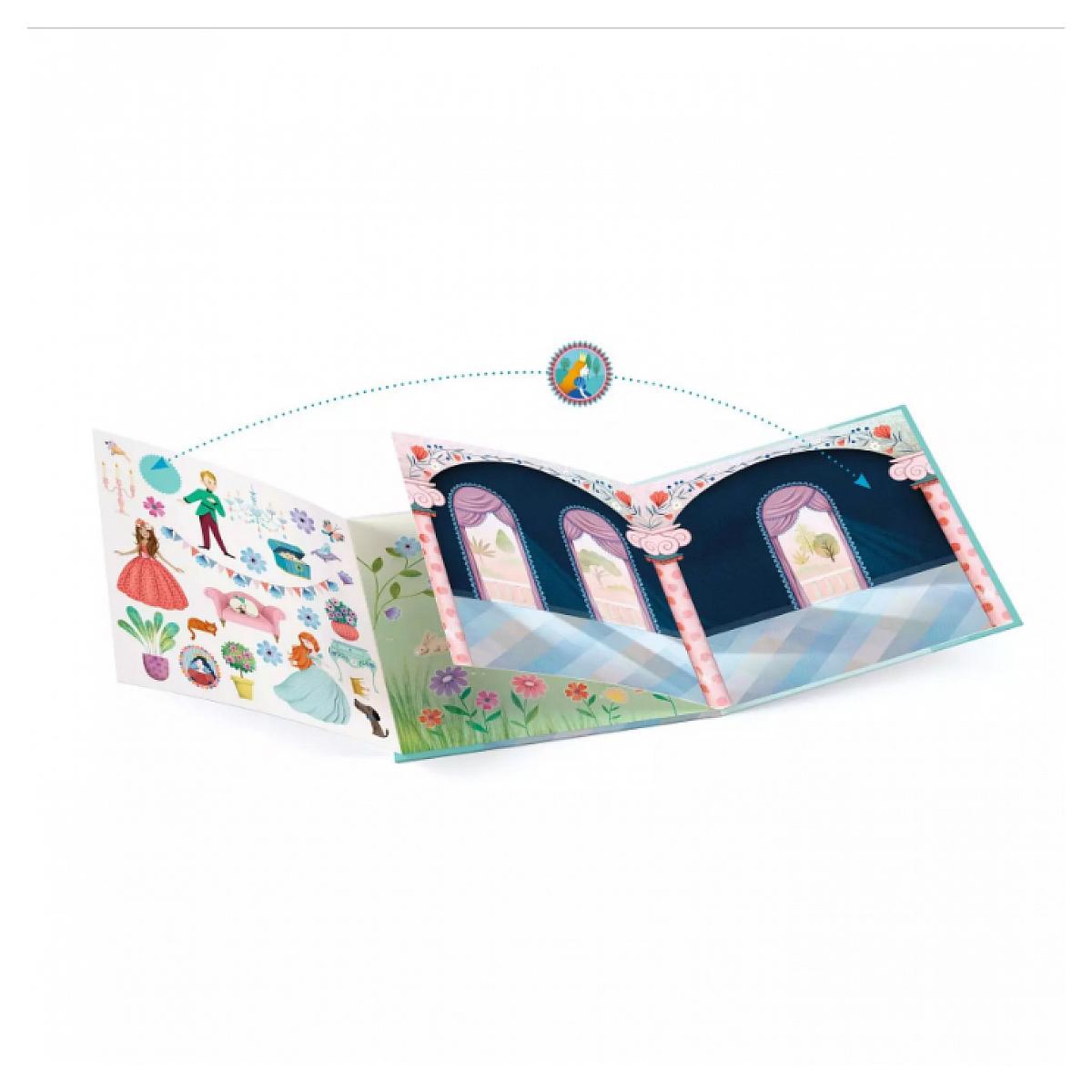 Voir la diapositive 2 : Djeco Histoires de stickers la vie au chateau