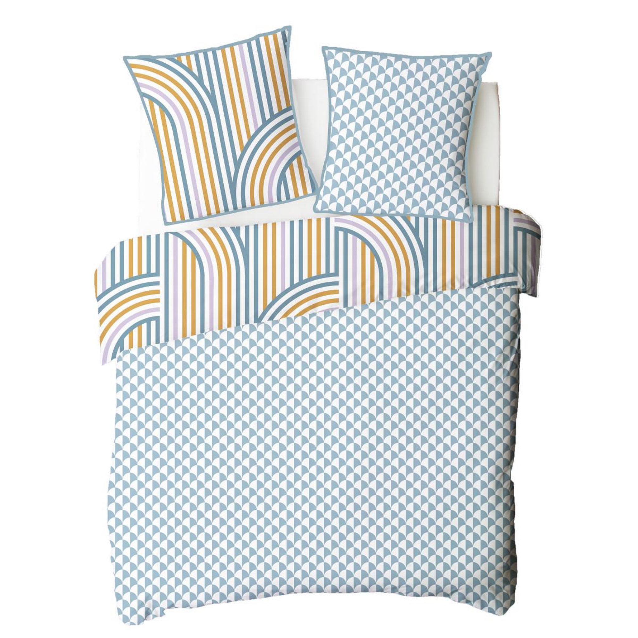 Voir la diapositive 6 : FUTURE HOME Parure de lit double arche en microfibre lavée