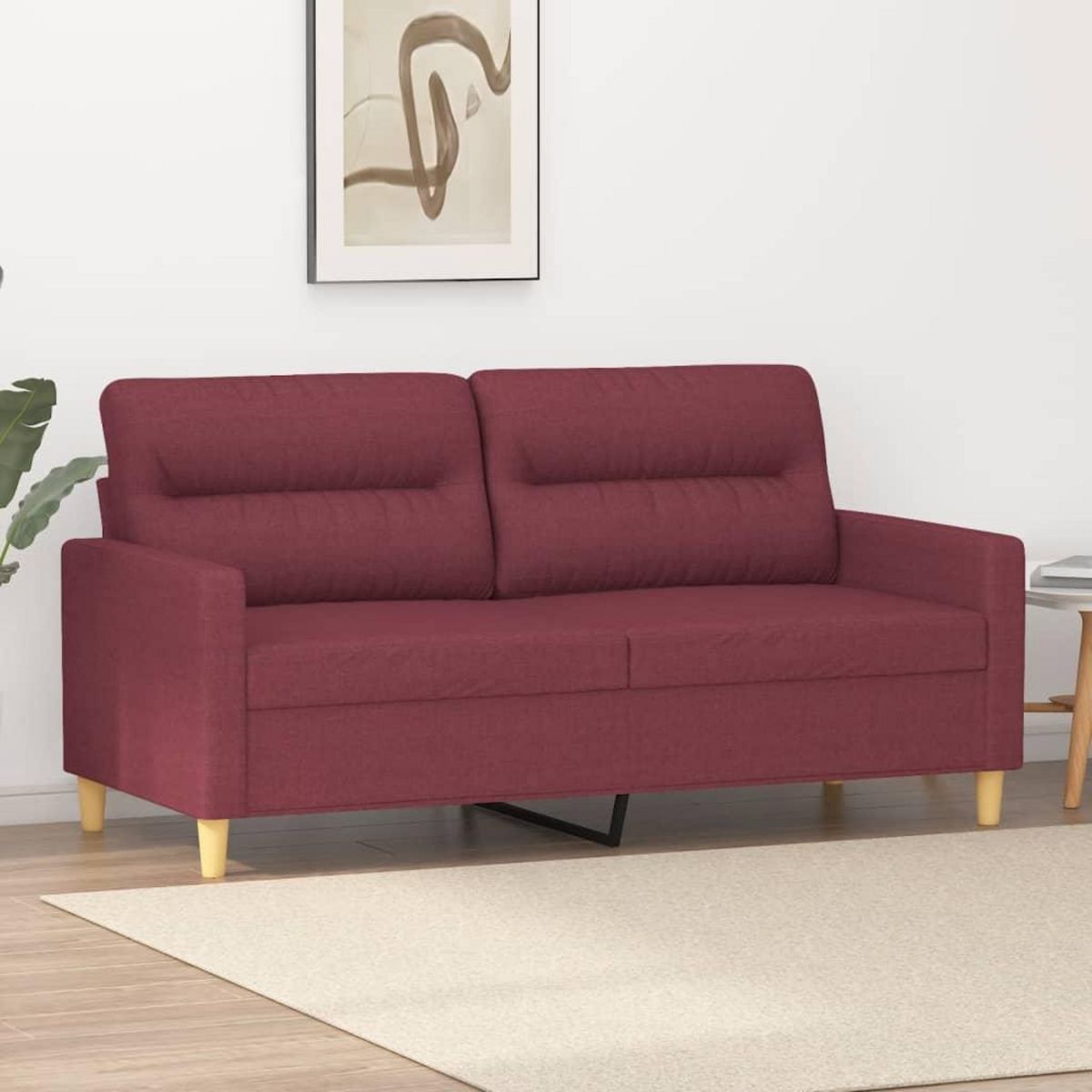 VIDAXL Canape a 2 places Rouge bordeaux 140 cm Tissu