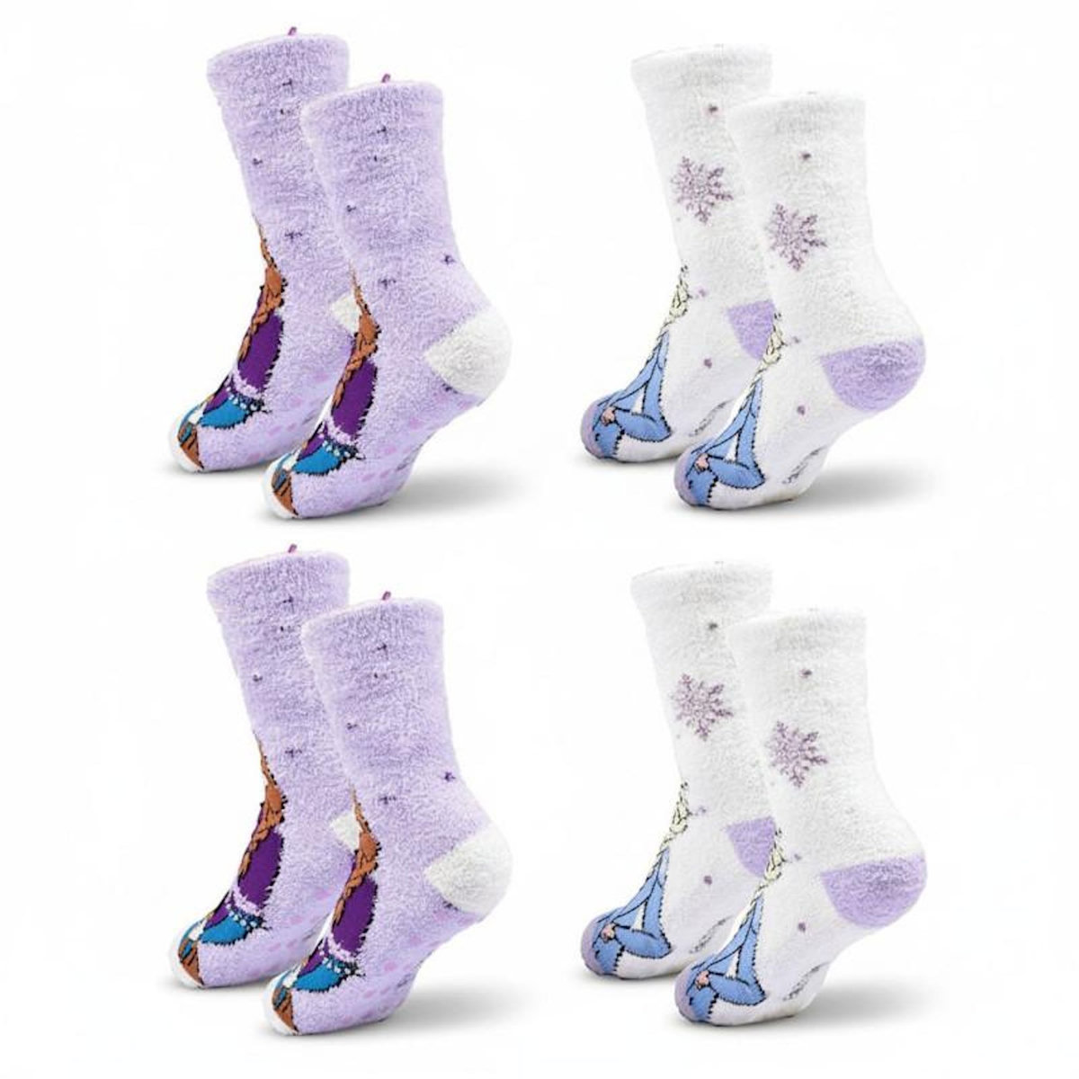 DISNEY Pack de Chaussettes Antidérapantes Enfant DISNEY FROZEN-LA REINE DES NEIGES (Lot de 4)