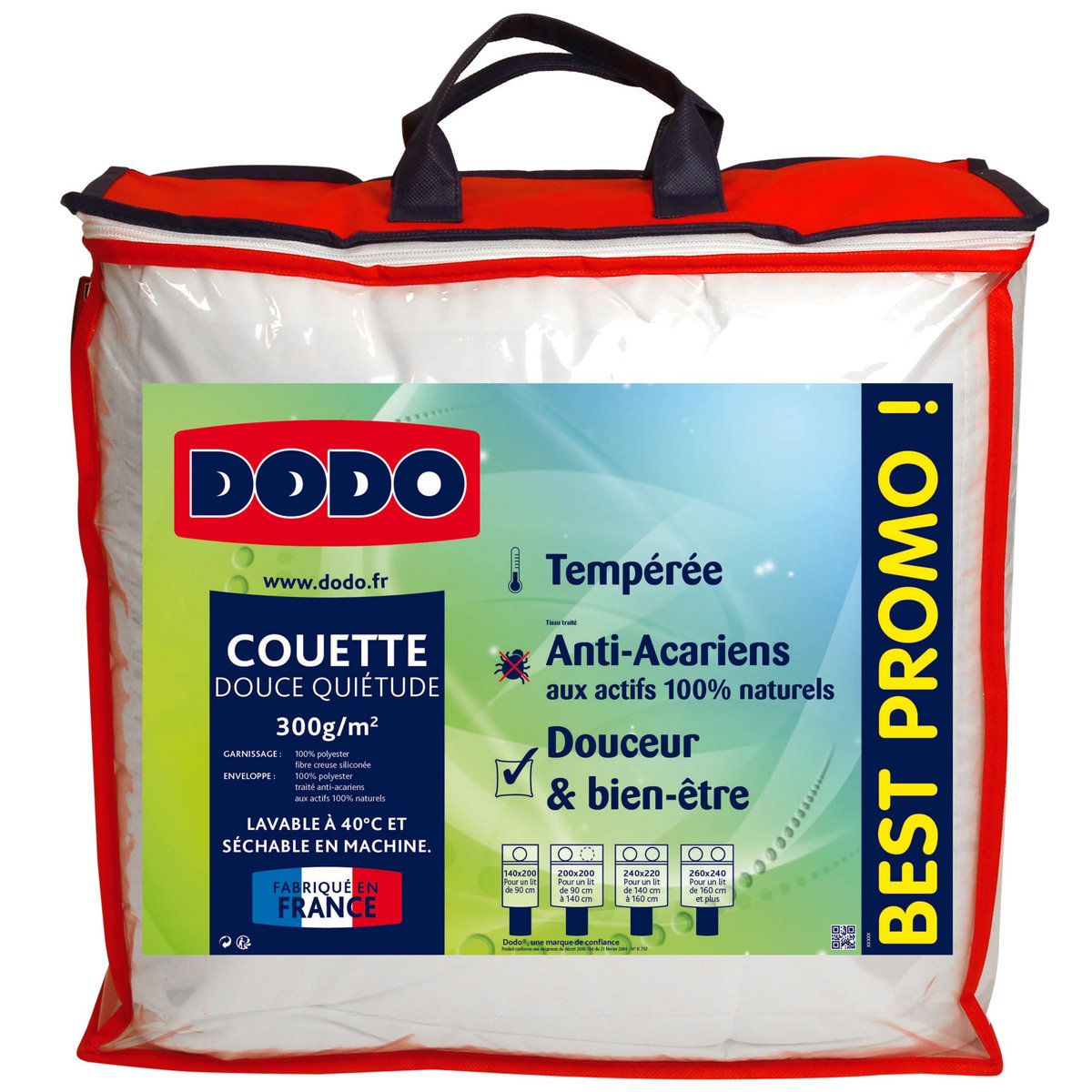 DODO Couette DODO tempérée anti-acariens 300g/m² DOUCE QUIETUDE