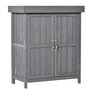 Voir la diapositive 1 : OUTSUNNY Armoire de jardin sur pied double porte étagère et toit bitumé relevable dim. 74L x 43l x 88H cm bois sapin gris