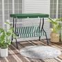Voir la diapositive 2 : OUTSUNNY Balancelle de jardin 3 places - toit inclinaison réglable - coussins assise et dossier - gris blanc vert