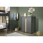 Voir la diapositive 4 : Paris Prix Pack - Lit Mezzanine Enfant & Armoire  London  Anthracite