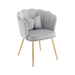 MERAX Fauteuil Fixe Avec Coussin Papillon Et Pieds En Métal Gris