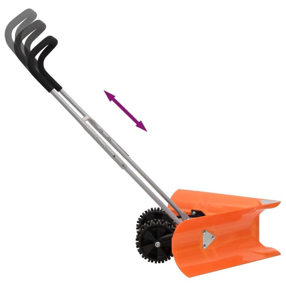 VIDAXL Pelle a neige double angle avec poignee extensible orange acier