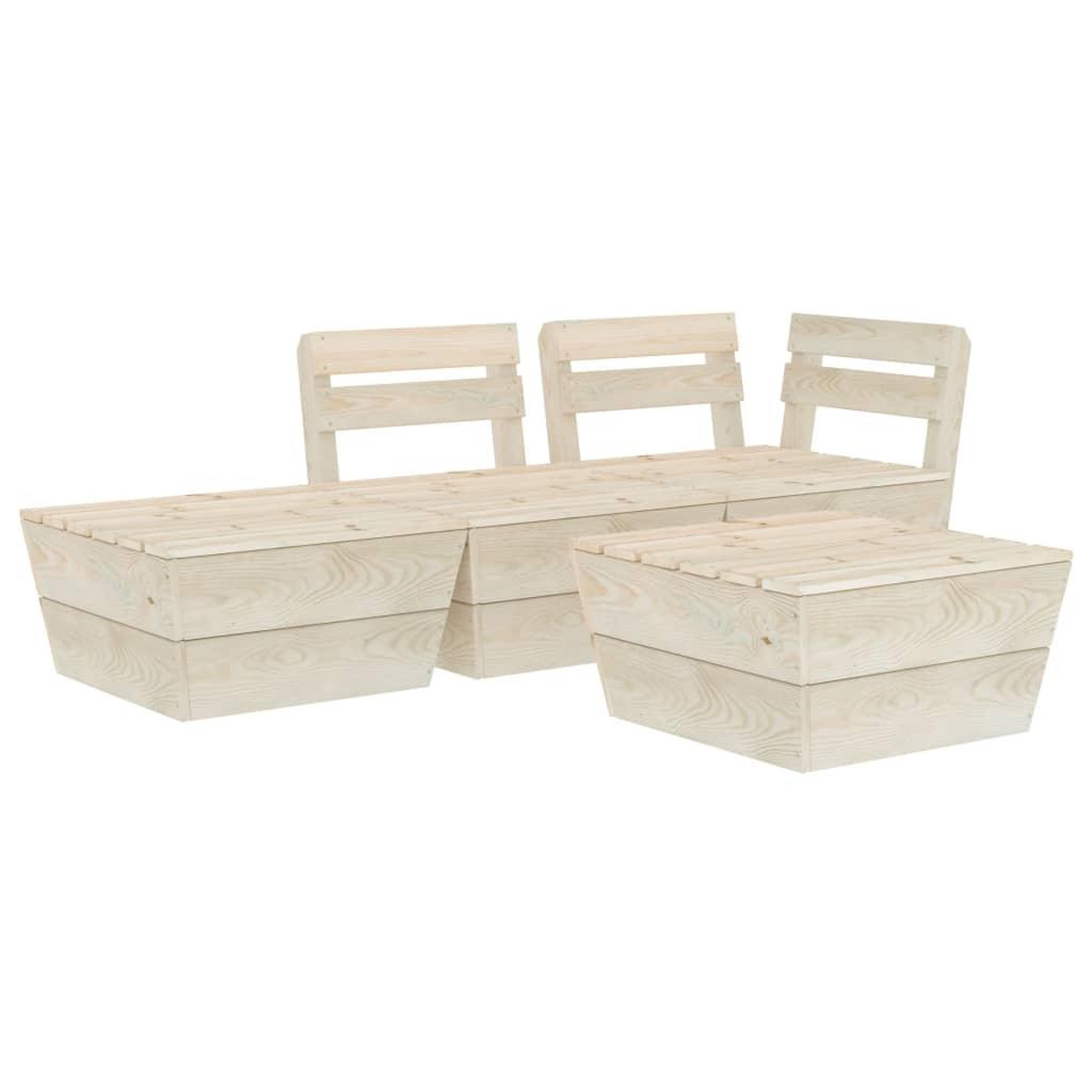 Voir la diapositive 2 : VIDAXL Salon de jardin palette 4 pcs Bois d'epicea impregne