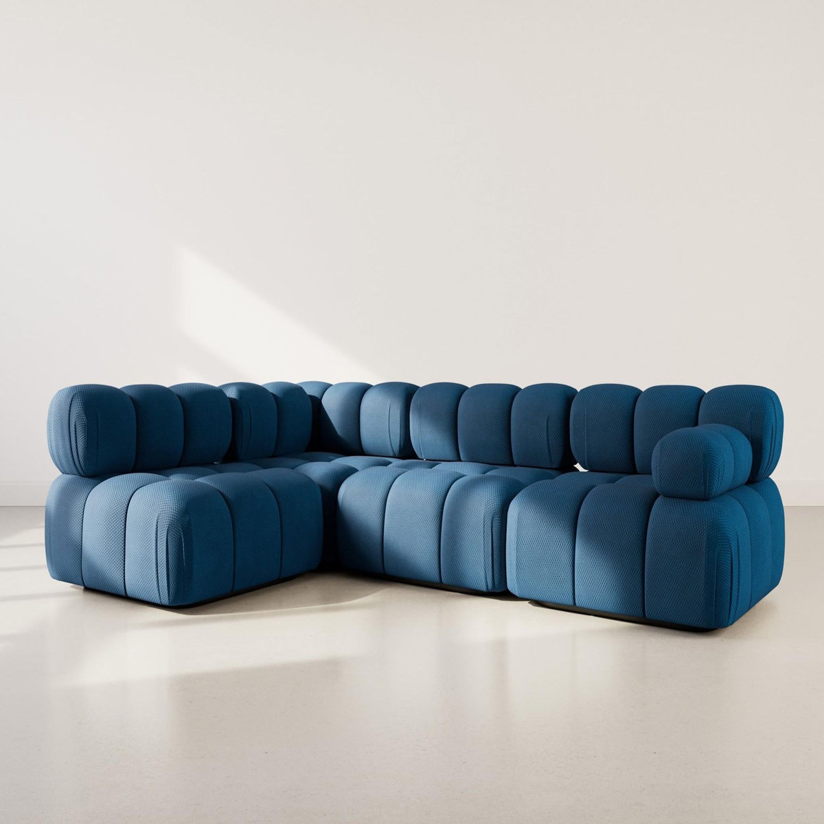 LISA DESIGN Ruby - canapé modulable d'angle gauche 5 places en velours texturé