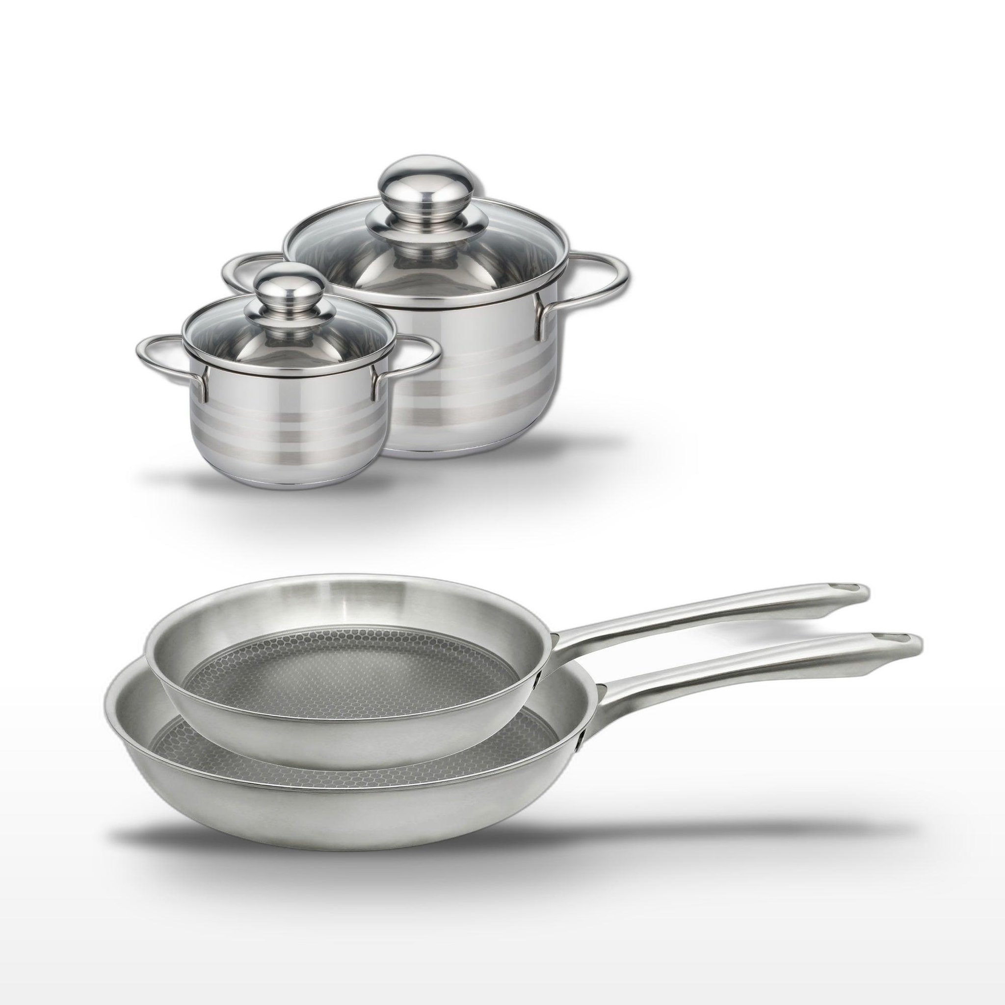 ELO Lot de 2 poêles 24/28 cm et 2 faitouts 12/16 cm elo relief passion