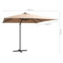 Voir la diapositive 6 : VIDAXL Parasol de jardin en porte-a-faux lumieres LED et mat en acier