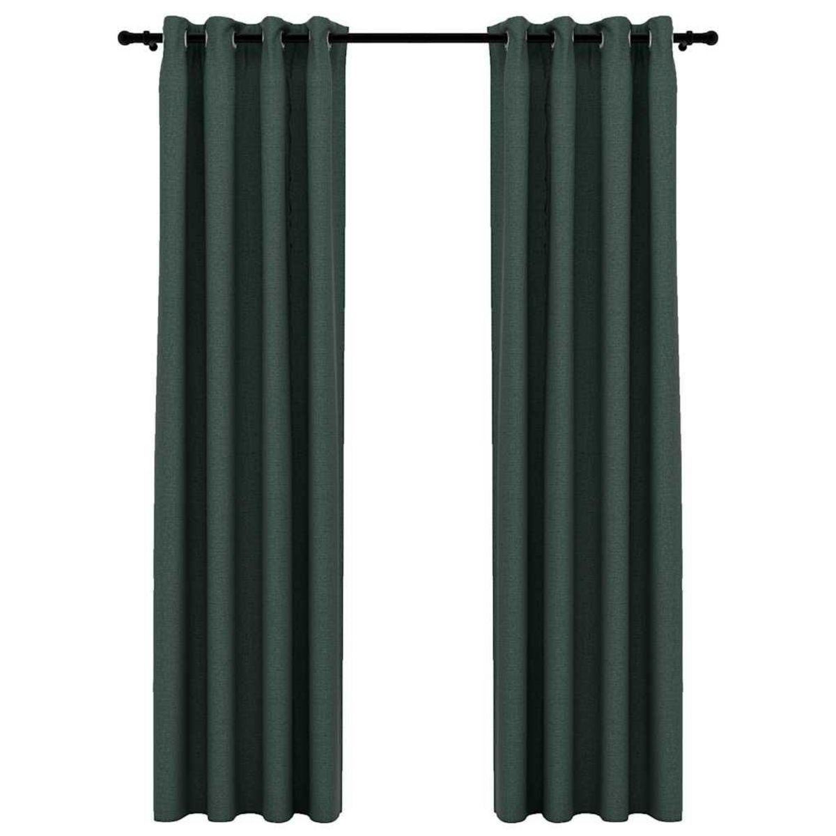 VIDAXL Rideaux occultants Aspect lin avec œillets 2 pcs Vert 140x225cm