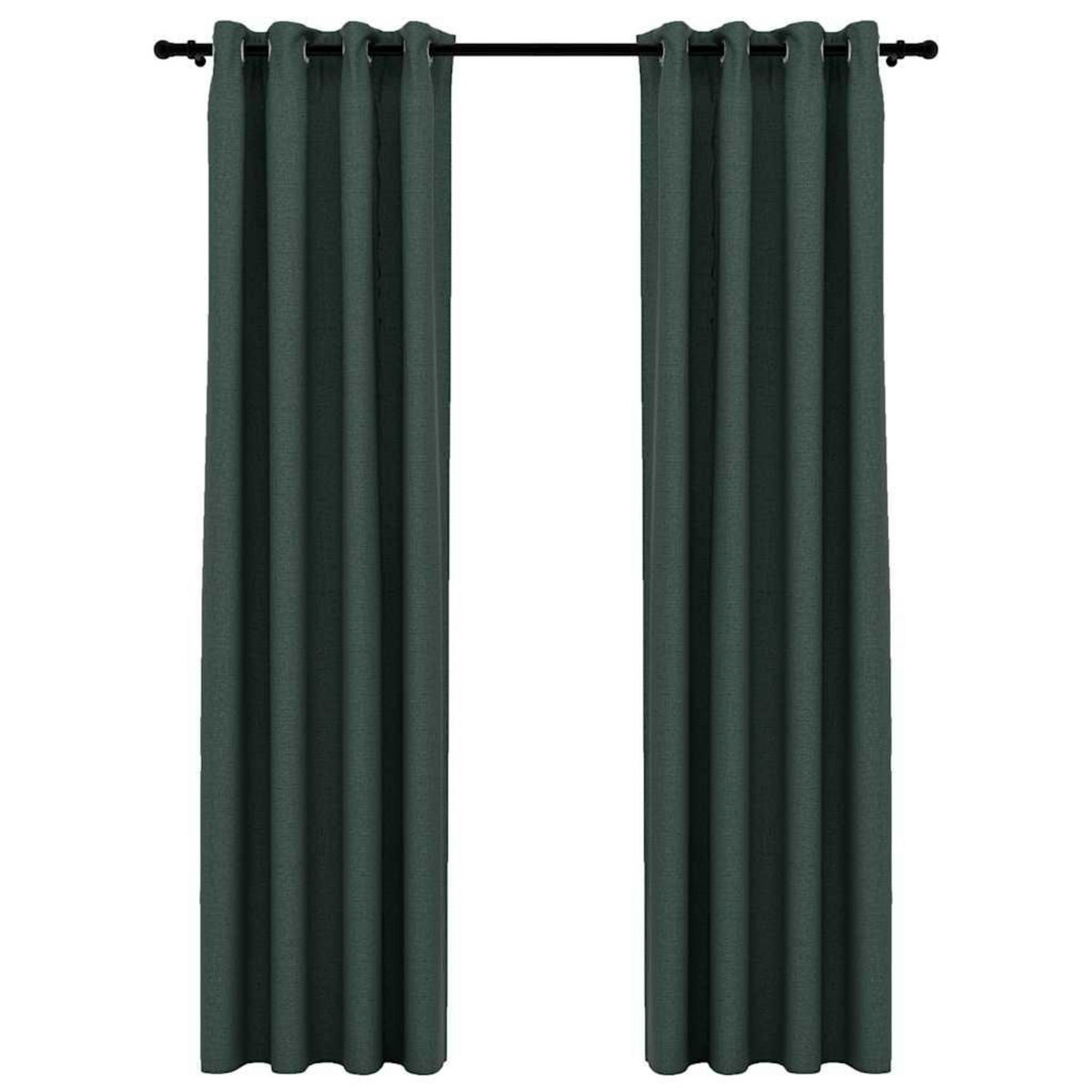 VIDAXL Rideaux occultants Aspect lin avec œillets 2 pcs Vert 140x225cm