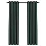 Voir la diapositive 2 : VIDAXL Rideaux occultants Aspect lin avec œillets 2 pcs Vert 140x225cm