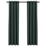 Voir la diapositive 2 : VIDAXL Rideaux occultants Aspect lin avec œillets 2 pcs Vert 140x225cm