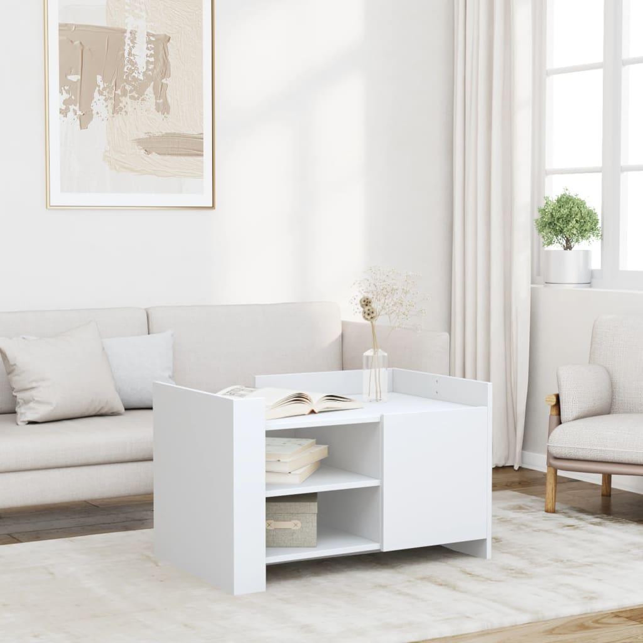 VIDAXL Table basse blanc 80x50x50 cm bois d'ingenierie