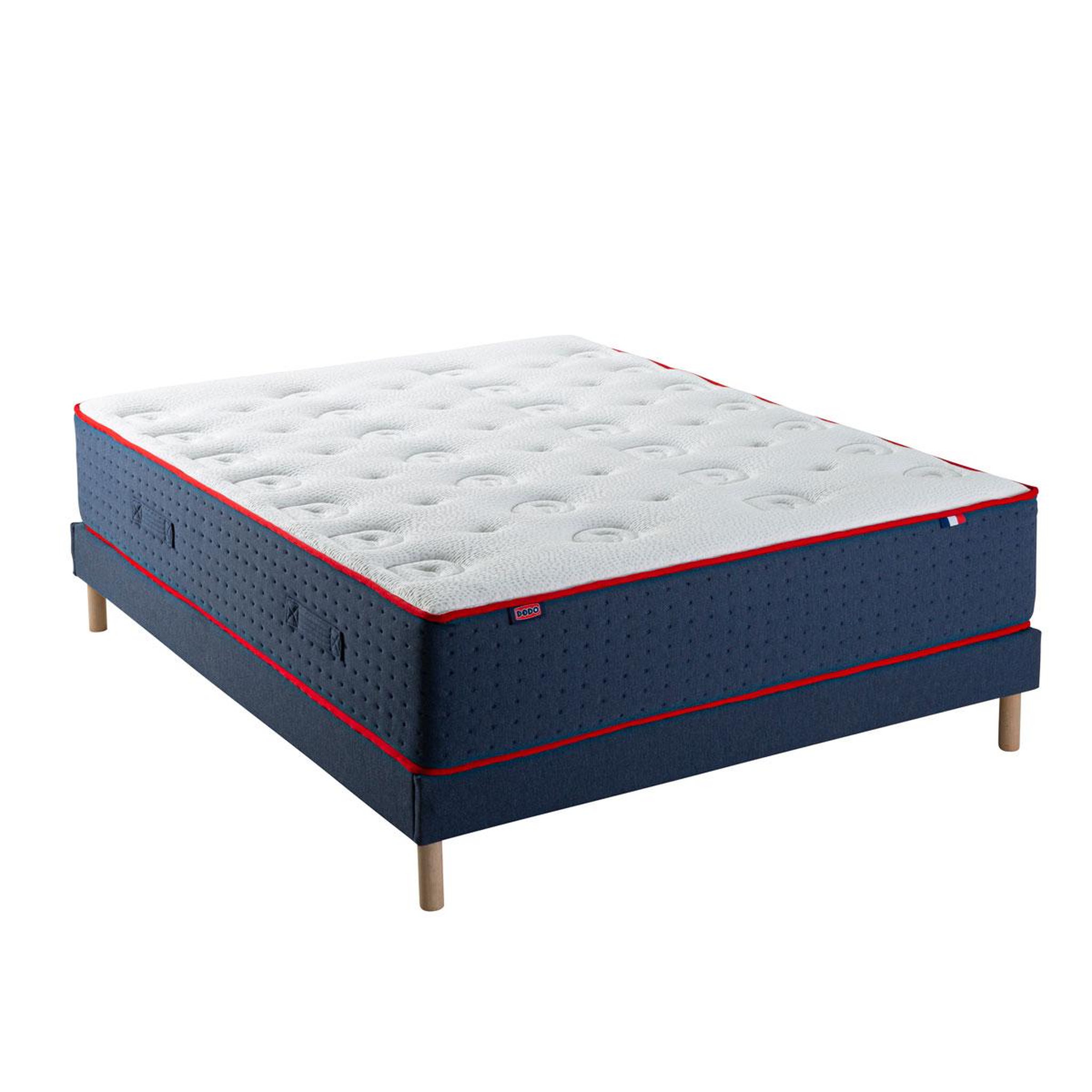 Voir la diapositive 2 : DODO Ensemble - Matelas ferme + sommier Bleu LE VERITABLE