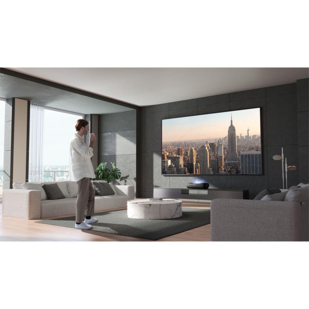 Hisense Vidéoprojecteur home cinéma 100L9HD Laser TV + écran ALR FRESNEL