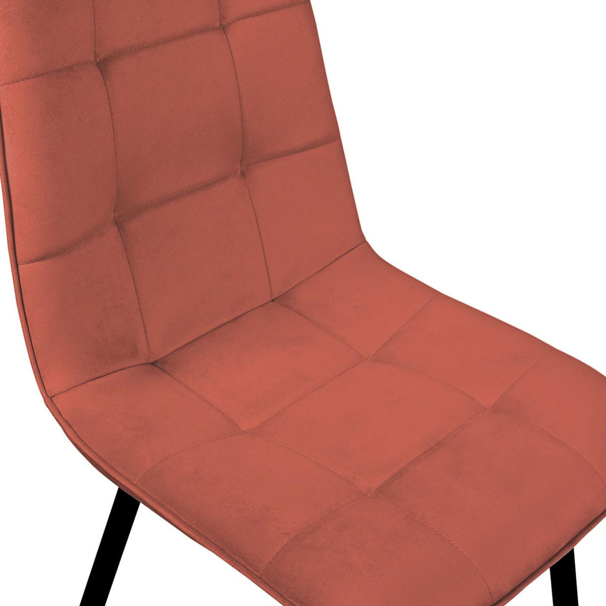ID MARKET Lot de 4 chaises MILA en velours terracotta pour salle à manger